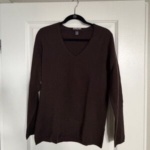 Kirkland Signature Women's V-Neck Sweater in Rich Brown